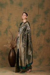 Womens Fashion Ethnic Green Color Sarees-MLSHWSA1177GRN0ONE